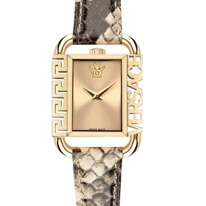 VERSACE Women's Flair Stainless Steel & Leather Strap Watch - NWT